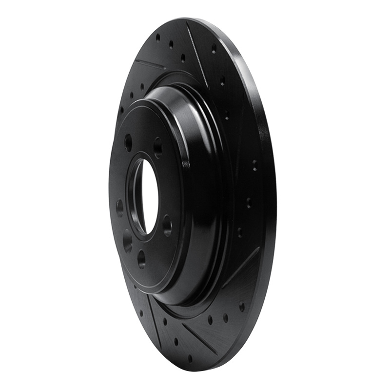 Volvo S60 Cross Country Brake Rotor (1) - Rear Right - R1 Concepts - Drilled & Slotted - Black - `07-`18